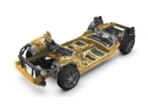 「SUBARU GLOBAL PLATFORM」と呼ぶ、新プラットフォームのカットモデル。バルクヘッド、サスペンションの取り付け部やホイールハウス、Aピラーからリアへとつながるサイドシルの構造などは、共通化や生産性向上のための構造というより、操縦安定性のためのスポーツモデルのボディ&シャシー強化のように映る。まずは、秋に登場のインプレッサから 「SUBARU GLOBAL PLATFORM」と呼ぶ、新プラットフォームのカットモデル。バルクヘッド、サスペンションの取り付け部やホイールハウス、Aピラーからリアへとつながるサイドシルの構造などは、共通化や生産性向上のための構造というより、操縦安定性のためのスポーツモデルのボディ&シャシー強化のように映る。まずは、秋に登場のインプレッサから