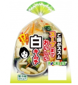 ピックルスコーポレーション＜２９２５＞（ＪＱＳ）は、５月１日に「ご飯がススム　白キムチ」を発売する。