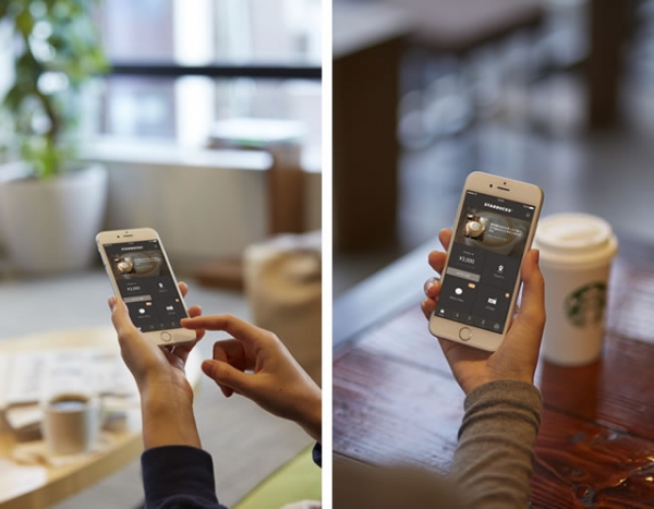 スターバックス公式アプリ利用のイメージ（スターバックス発表資料より）