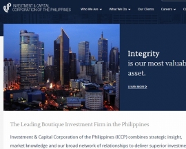 SBIホールディングスは、フィリピンの金融グループICCPのベンチャーキャピタル部門の株式を35%取得し、投資ファンドを共同運用する。写真は、ICCPのWebサイト。