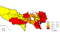 東京都のヘルパンギーナの発生状況（保健所管轄地域別・2016年第28週）（東京都発表資料より）