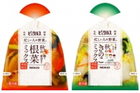 ピックルスコーポレーション＜２９２５＞（東２）は、９月１日に４種類の根菜入りの「秋の根菜ミックス」と３種類のきのこを使った「秋のきのこミックス」の販売を開始する。