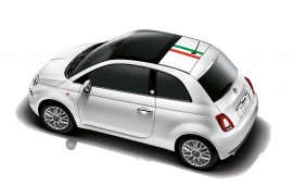 日本とイタリアの国交150周年を記念した「フィアット500」の限定車「Italy(イタリー)」。(FCAジャパンの発表資料より) 日本とイタリアの国交150周年を記念した「フィアット500」の限定車「Italy(イタリー)」。(FCAジャパンの発表資料より)