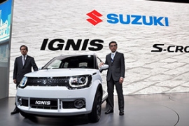 スズキは、「2016パリモーターショー」で初公開した新型クロスオーバー「IGNIS(イグニス)」(写真:同社発表資料より) スズキは、「2016パリモーターショー」で初公開した新型クロスオーバー「IGNIS(イグニス)」(写真:同社発表資料より)