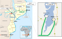 三井物産が出資するモアティーズ炭鉱の位置を示す図。（三井物産の発表資料より）