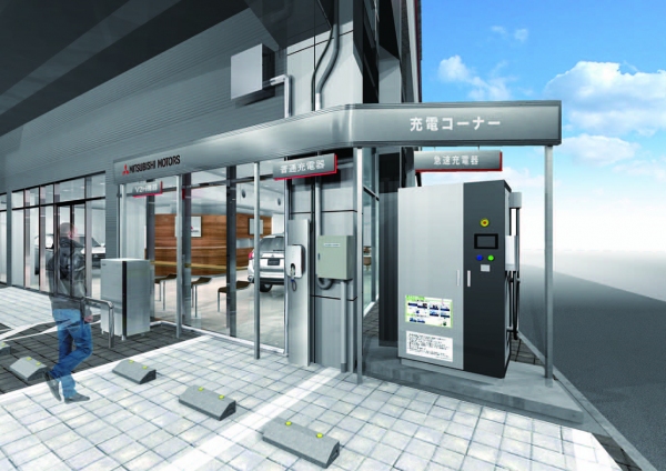 三菱自動車が全国で展開していく次世代店舗「電動 DRIVE STATION」のイメージ。（写真提供：三菱自動車）