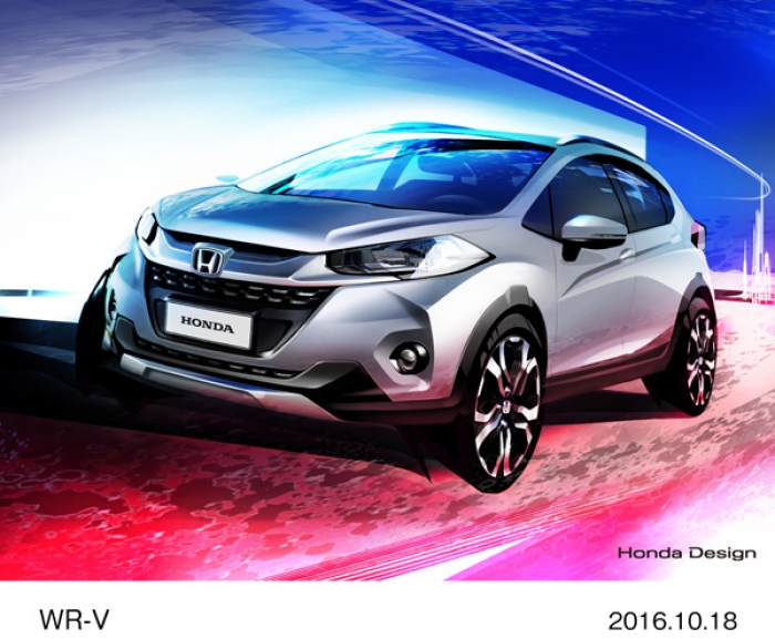 ホンダの南米向け新型コンパクトSUV「WR-V」市販予定車のデザインスケッチ（写真提供：ホンダ） 
