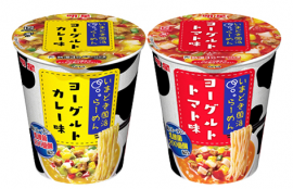 「明星いまどき菌活らーめん ヨーグルトカレー味とヨーグルトトマト味」(明星食品発表資料より) 「明星いまどき菌活らーめん ヨーグルトカレー味とヨーグルトトマト味」(明星食品発表資料より)