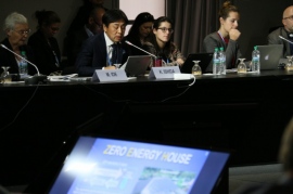 積水ハウスの石田建一氏が、COP22ビルディング・ディ「都市と住居を対象に、気候変動に対する行動の事例紹介と対話」というセッションに民間企業から唯一参加し、同社の施策・実績を発表