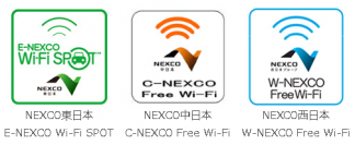 NEXCO3社の「Wi-Fiサービス」のロゴ（写真：東日本高速道路発表資料より）