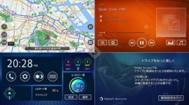 Quad View 4分割均等画面(クラリオンの発表資料より) Quad View 4分割均等画面(クラリオンの発表資料より)