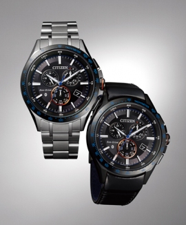 「シチズン エコ･ドライブ Bluetooth」（左）BZ1034-52E （右）BZ1035-09E（シチズン時計の発表資料より） 