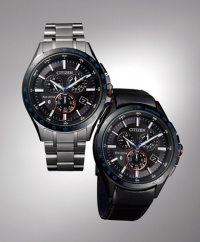 「シチズン エコ･ドライブ Bluetooth」（左）BZ1034-52E （右）BZ1035-09E（シチズン時計の発表資料より） 