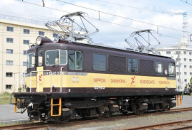 売り出されたED403。現品1台限りである。(写真:岳南電車発表資料より) 売り出されたED403。現品1台限りである。(写真:岳南電車発表資料より)