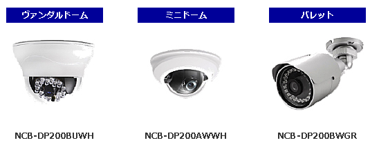 「NCBシリーズ　ネットワークカメラ」3タイプ(エレコム発表資料より）