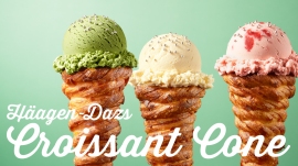 ハーゲンダッツジャパン初のベーカリーが提供する「クロワッサンコーン」（ハーゲンダッツジャパン報道資料より）