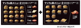 マクドナルドの裏メニュー組み合わせ（写真：日本マクドナルド社発表資料より）