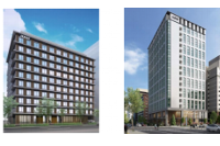 京王プレリアホテル京都（左）、札幌の外観イメージ（京王電鉄発表資料より）