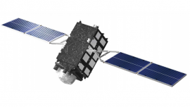 みちびき2号機、軌道上外観図。（画像：三菱重工業、JAXA発表資料より）