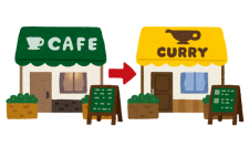 飲食店向け居抜き物件のイメージイラスト。（画像：いらすとや）