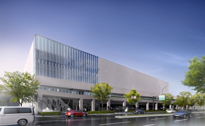 建造されるアリーナの完成予想イメージ図。（画像：ぴあ発表資料より）