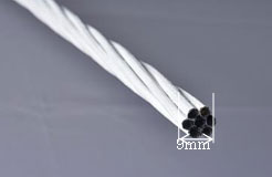 カボコーマ・ストランドロッド。外装は合成繊維や無機繊維でカバーリングされている。(画像:金沢工業大学発表資料より) カボコーマ・ストランドロッド。外装は合成繊維や無機繊維でカバーリングされている。(画像:金沢工業大学発表資料より)