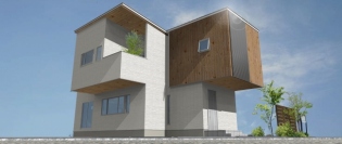 CLT工法を用いて作られた戸建住宅のイメージ（写真: ライフデザイン・カバヤの発表資料より）
