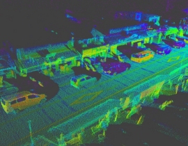 LiDAR で収集した点群地図データイメージ（写真提供：パイオニアの発表資料より）