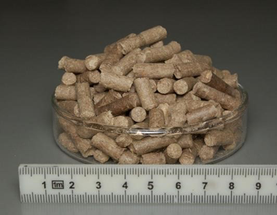 エリアンサス「JES1」を原料とするペレット燃料。（画像：農研機構発表資料より）