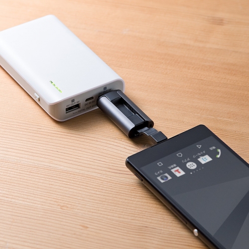 モバイルバッテリからの充電にも。（写真：サンワサプライ株式会社発表資料より）