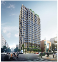 青山ベルコモンズ跡地に整備される複合商業施設のイメージ（三菱地所の発表資料より）