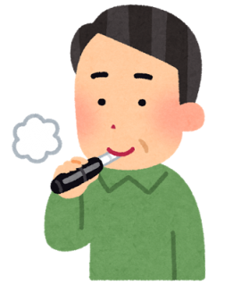 電子タバコを吸う人のイメージ。（画像：いらすとやより）