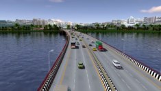 ムンバイ湾横断道路完成予想図。（出典：Mumbai Metropolitan Region Development Authority）