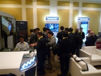 CES2017での電子部品大手ロームのプライベート展示の様子。CES2018では業界最高性能を実現する電源技術やSiCを中心としたxEV向けのパワーソリューション、高音質カーオーディオソリューションなど、アプリケーションに近い展示を行う。