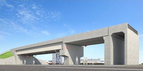 福島ロボットテストフィールド 試験用橋梁　完成予想図。（画像：新エネルギー・産業技術総合開発機構発表資料より）