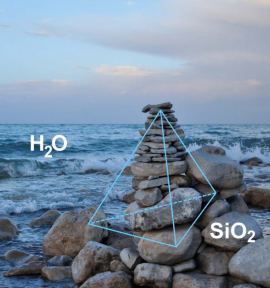 水とシリカ：地球上に最も豊富に存在する液体と固体。 （画像：東京大学発表資料より）