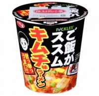 ピックルスコーポレーション＜２９２５＞（東１）は、サンヨー食品と「サッポロ一番　ご飯がススムキムチ味ラーメン　甘っ辛っうま！！仕立て」を共同開発し、サンヨー食品より２月１９日から発売した。