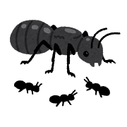 働きアリと女王アリ（画像はイメージです）。 （画像：いらすとや）