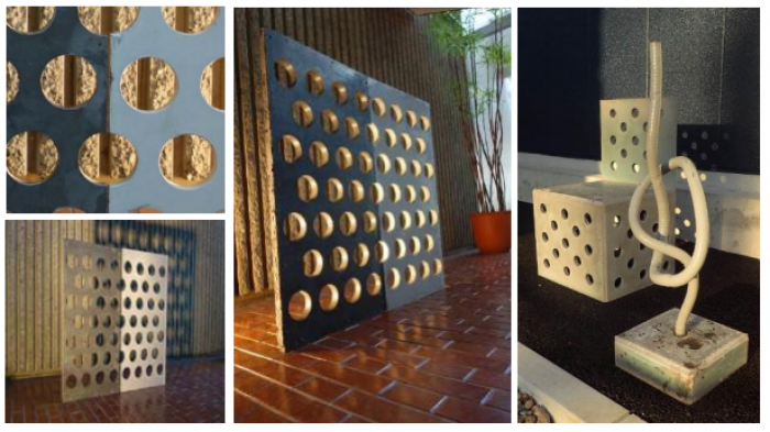 サスティンクリートで製作した造形物。 （画像：三井住友建設発表資料より）