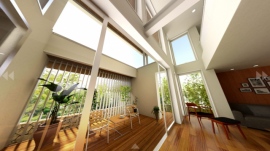 積水ハウスのVR空間体験イメージ。顧客のプラン検討を支援する 積水ハウスのVR空間体験イメージ。顧客のプラン検討を支援する