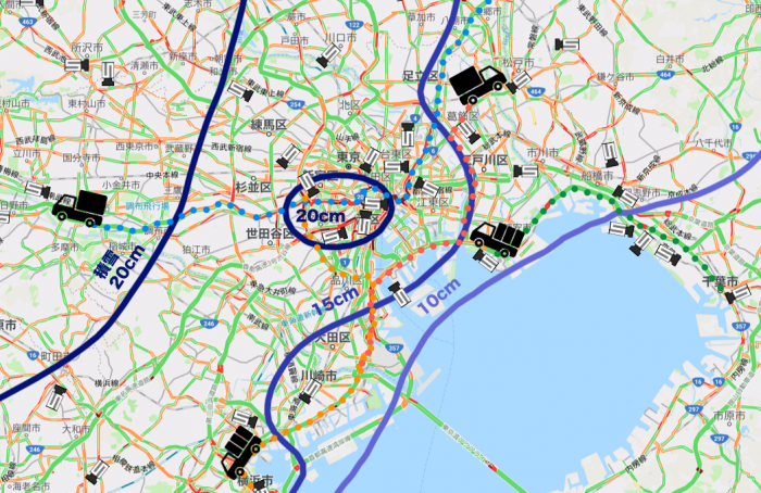 物流リスクマネジメントシステムのイメージ図(画像: ウェザーニューズの発表資料より)
