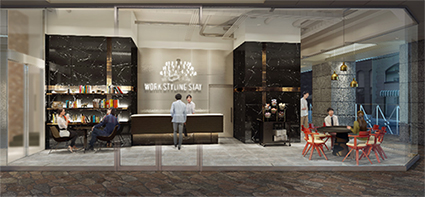 ｢ワークスタイリングSTAY｣エントランスのイメージ。(画像: 三井物産の発表資料より)