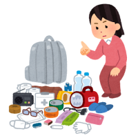 公開された「非常用持ち出し袋の確認のイラスト」(c) いらすとや