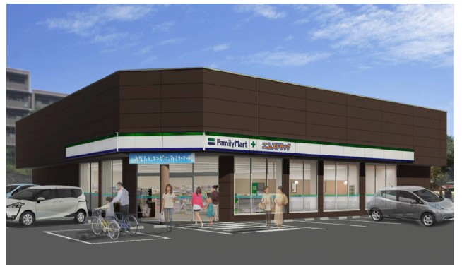 「ファミリーマート＋エムズドラッグ学園大和店」（写真：ファミリーマートの発表資料より）