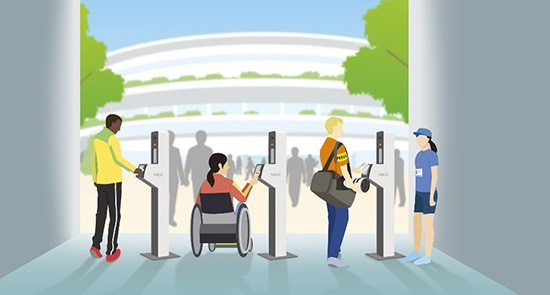 顔認証使用のイメージ。（画像: NECの発表資料より）