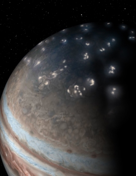 探査機ジュノーが撮影した木星の北半球 (C) NASA / JPL-Caltech / SwRI / JunoCam