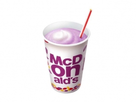 「秋のマックシェイク　紫いも」（写真：日本マクドナルドの発表資料より）