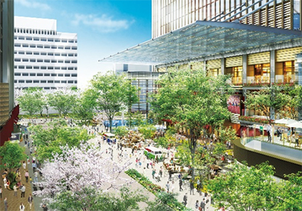 大屋根を配した広場イメージ