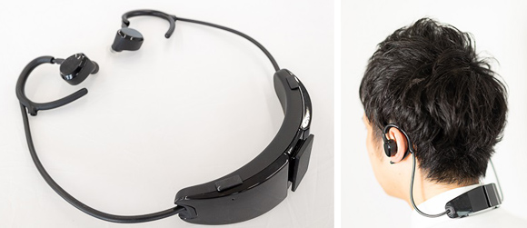 ネックバンド型ヒアラブルデバイス（写真：NECの発表資料より）
