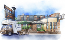 コメダ珈琲店での買い取りイベントのイメージ（イラスト：コメ兵の発表資料より）
